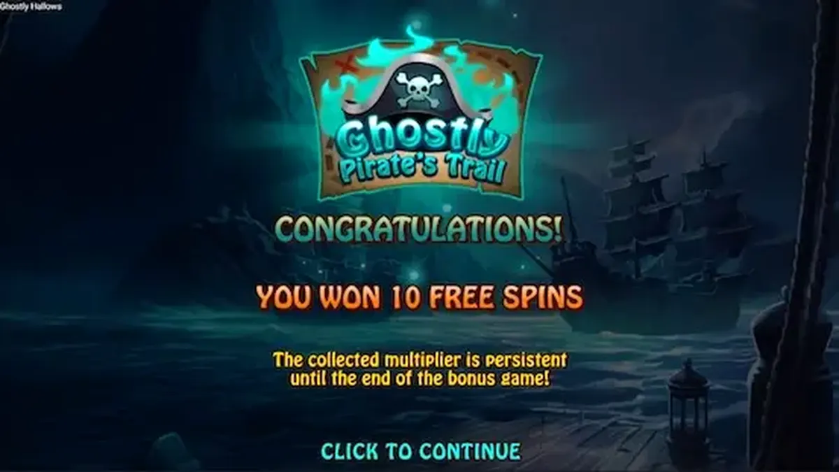 Tampilan visual mesin slot Ghostly Hallows dengan tema bajak laut hantu dan meriam.