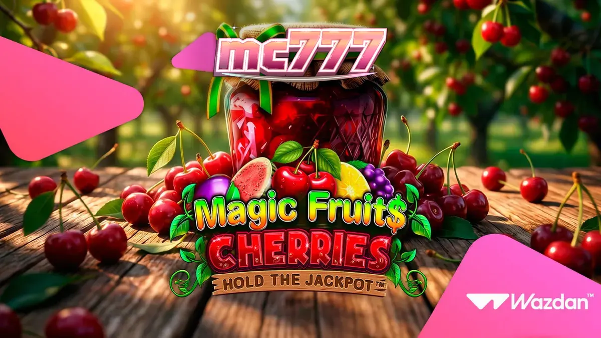 Tampilan visual slot Magic Fruit$: Cherries dengan simbol buah klasik dan elemen modern
